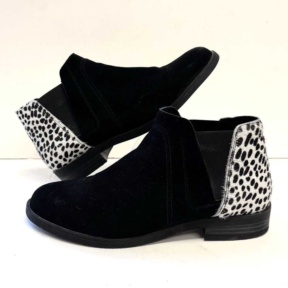Clarks Demi 2 Beat Ankle Boots Black Suede Leather Calf Hair Heels
